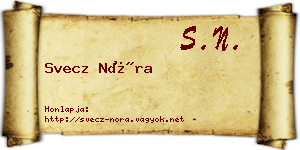 Svecz Nóra névjegykártya